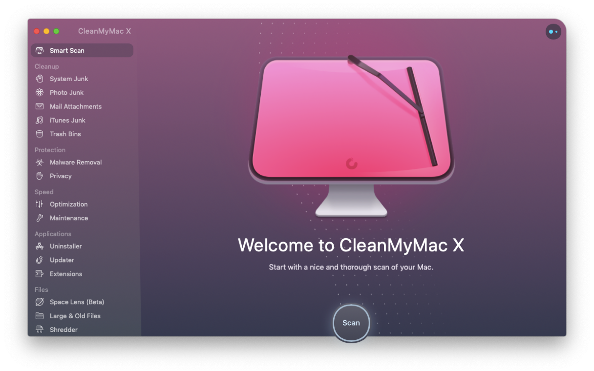  CleanMyMac applikation 