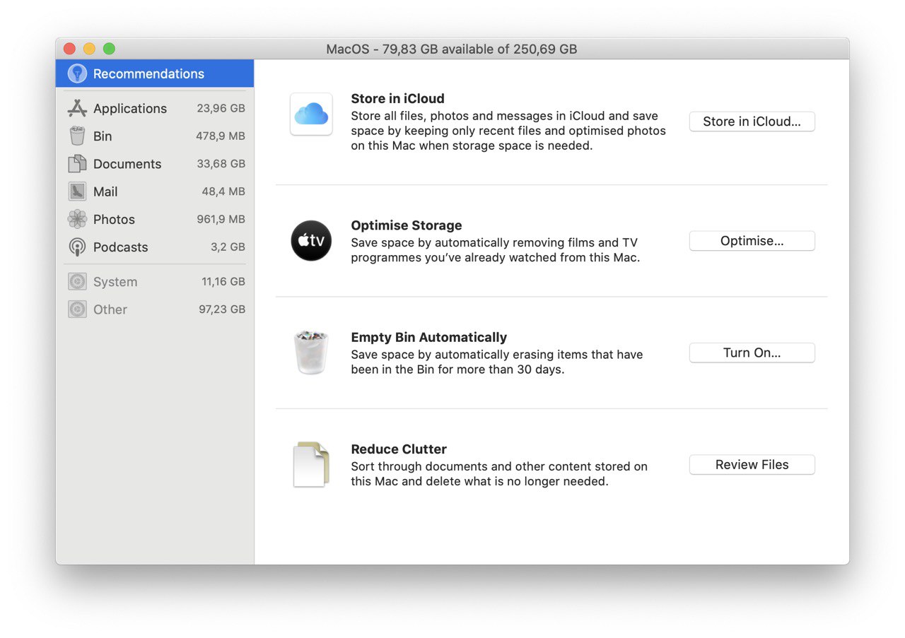 remove files from mac hard drive send to icloud