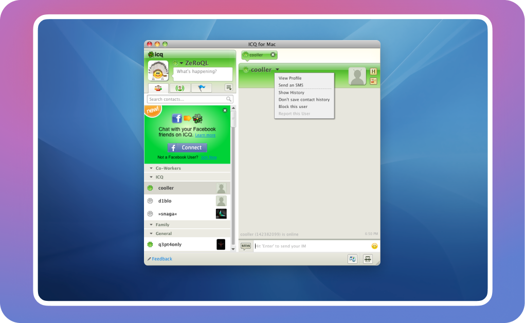 ICQ Chat-page