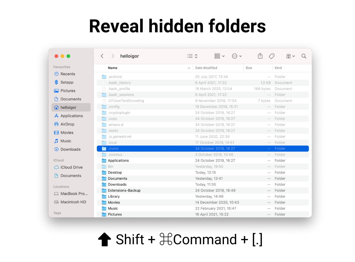 How to see hidden folders on Mac