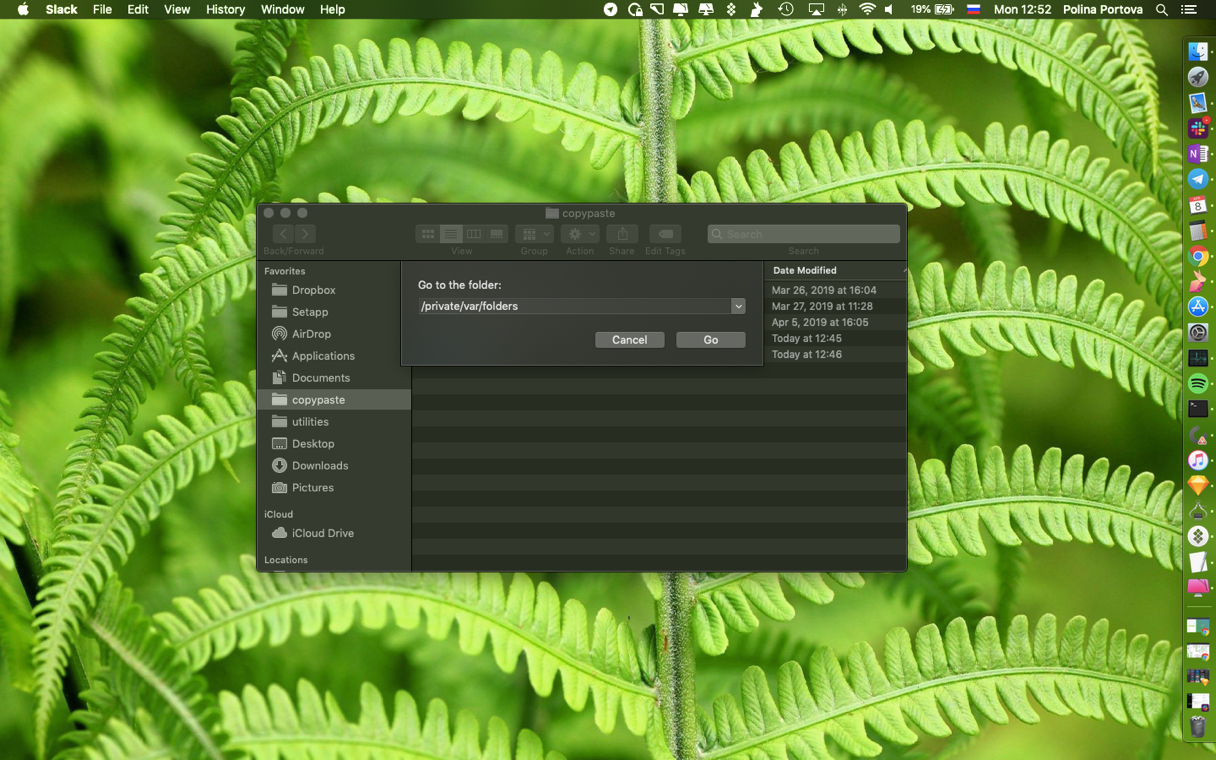 mac console commands to gain access to hiden files