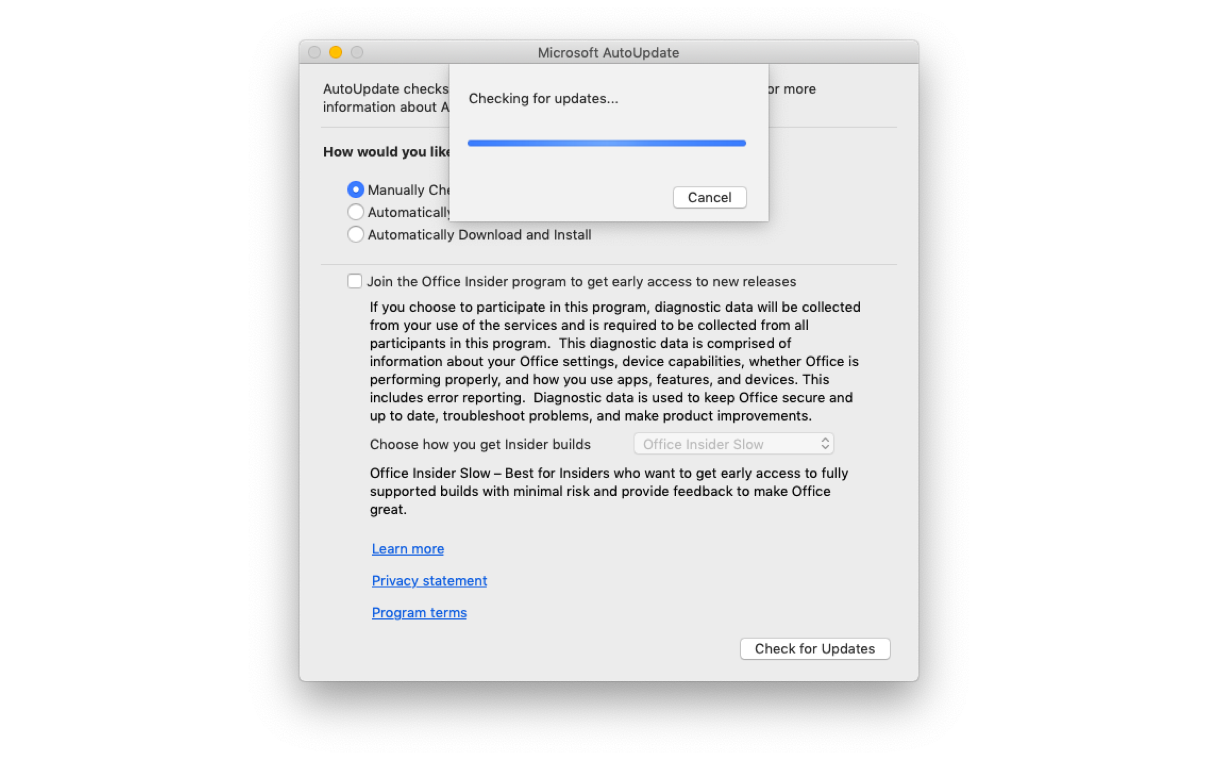 Microsoft updates for mac