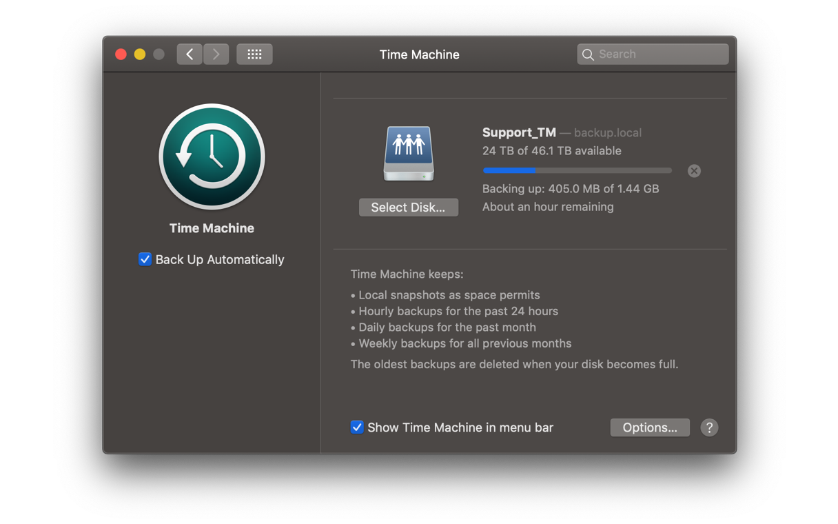 back up mac mojave external hard drive time machine
