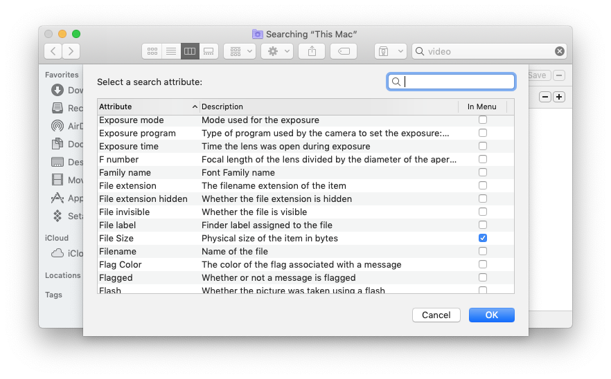 search for large files on a mac