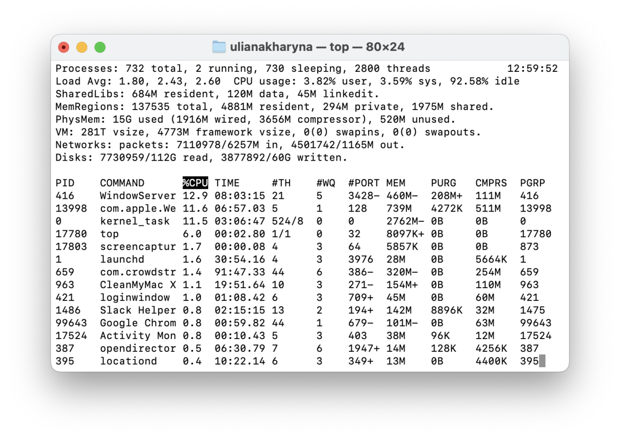 How to see what is running on your Mac - use Terminal