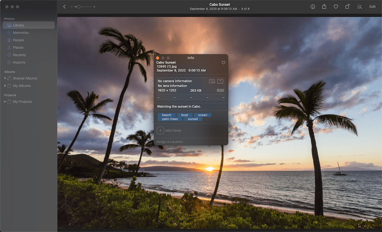 How to add metadata to photos