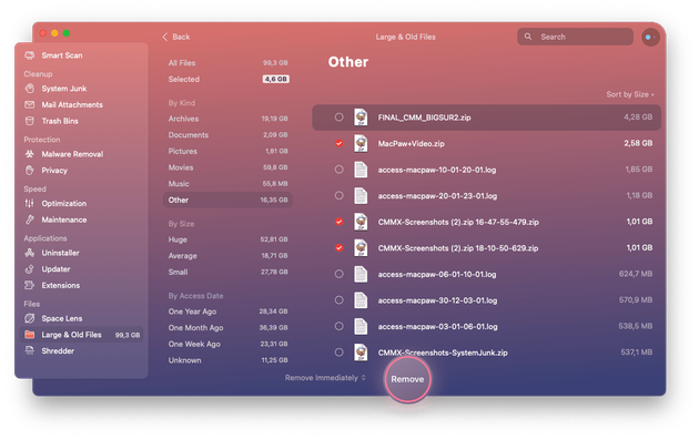Other storage in CleanMyMac