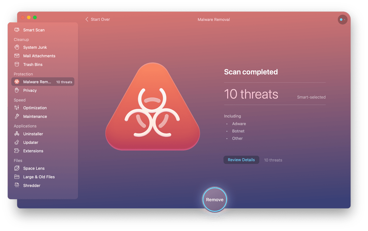 CleanMyMac X Malware Removal