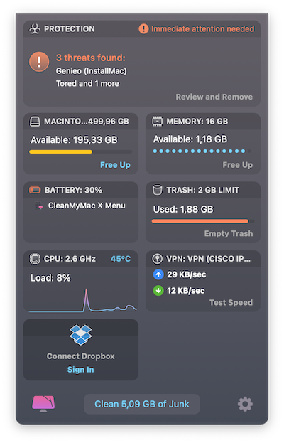 cleanmymac x healthmonitor