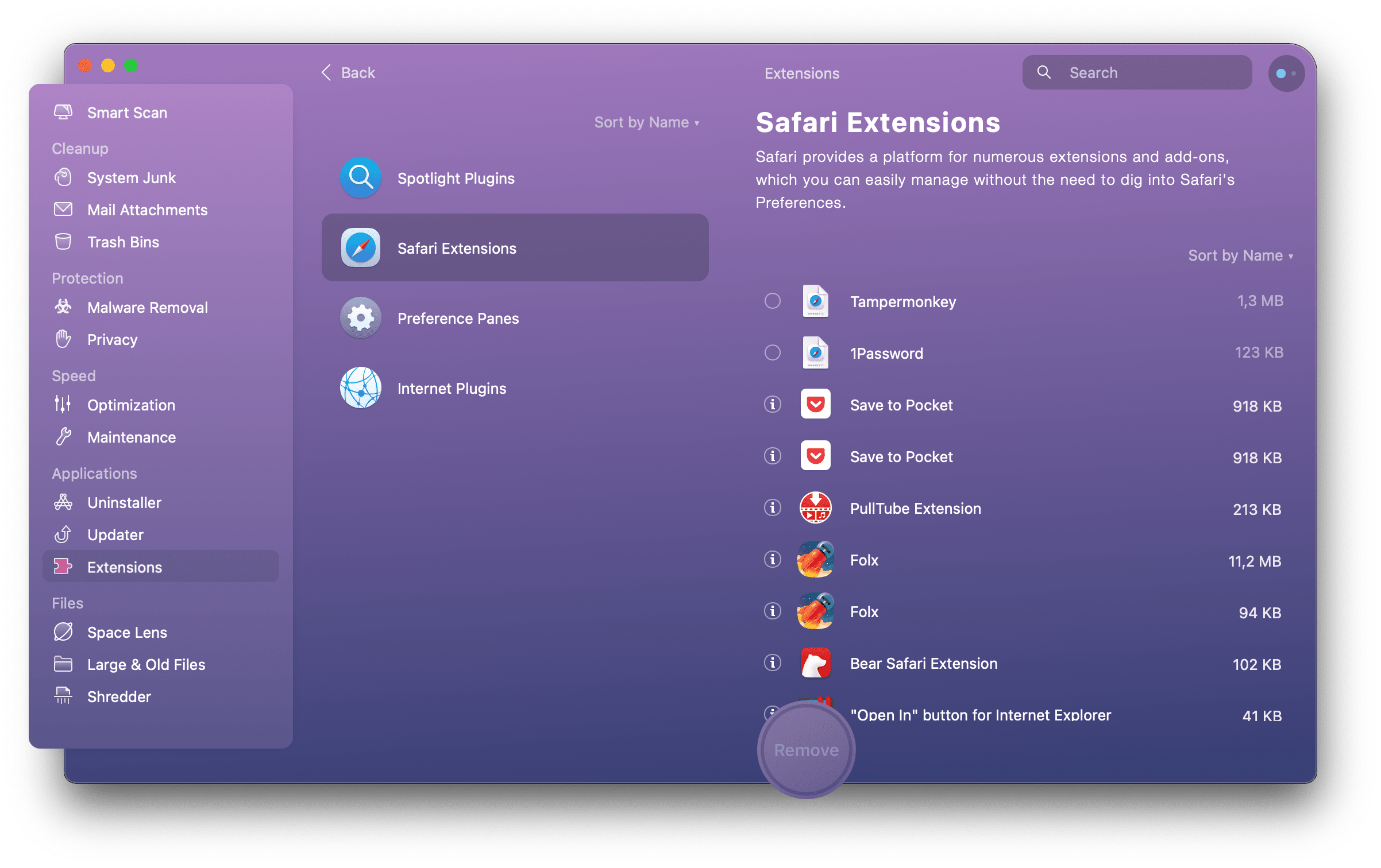 In CleanMyMac X, choose the Privacy module