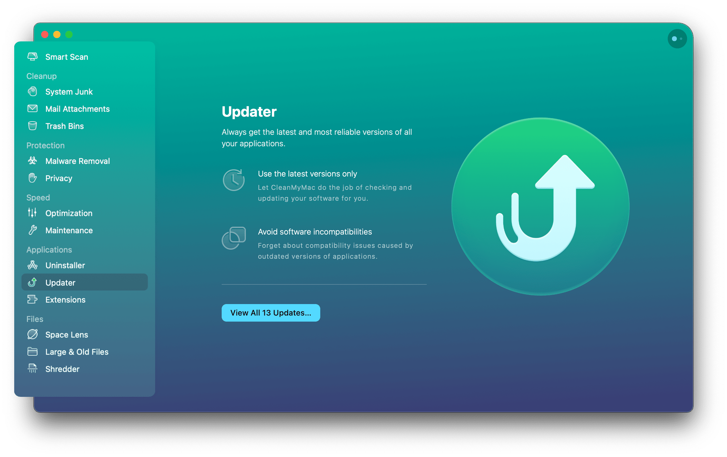 Mark apps you want to update