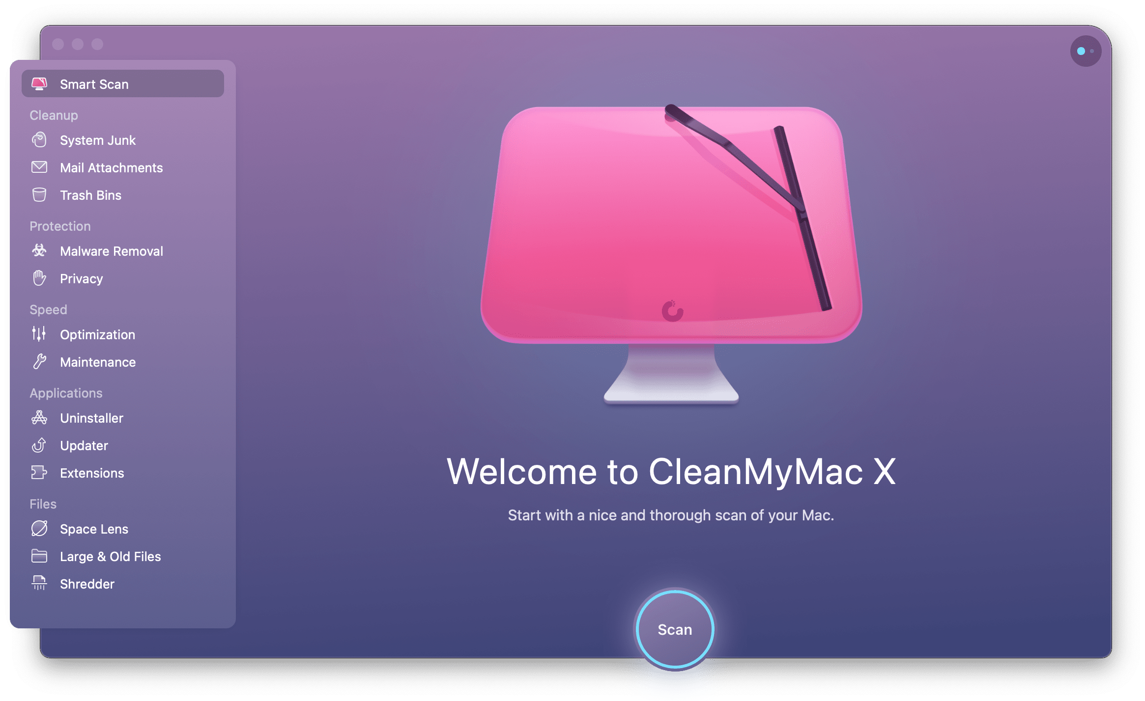 Smart Scan feature with CleanMyMac