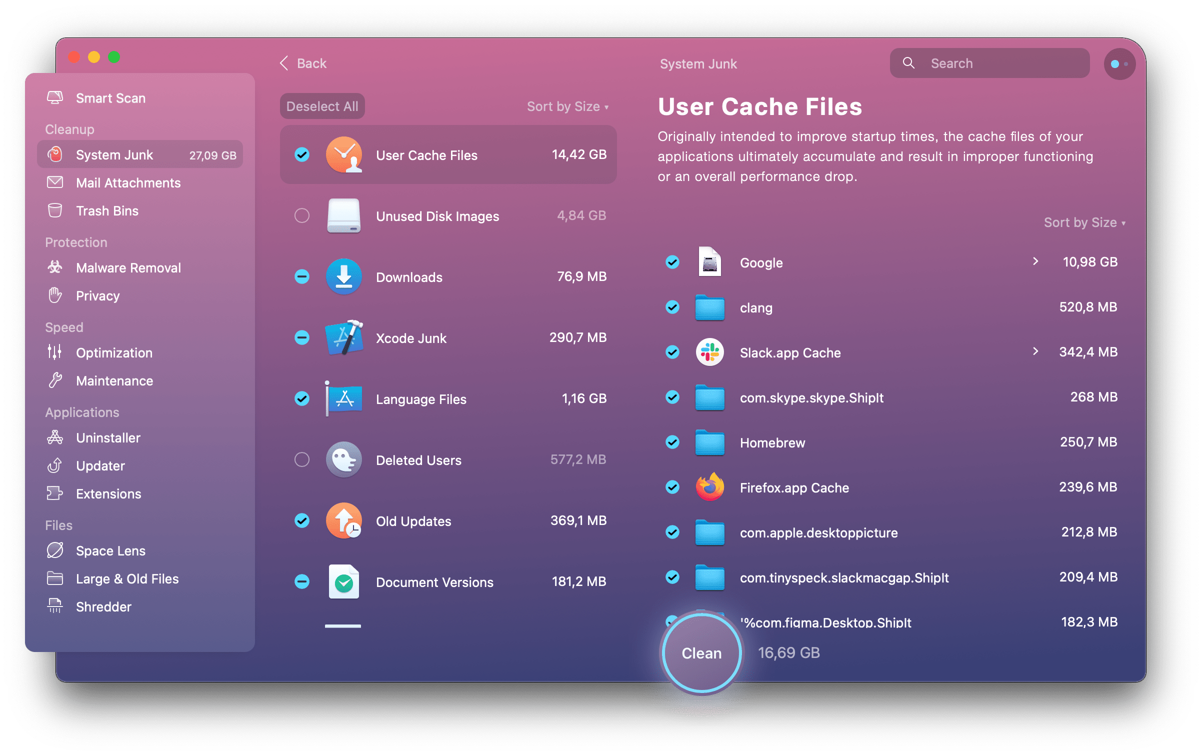 removing junk files, login items, and malware