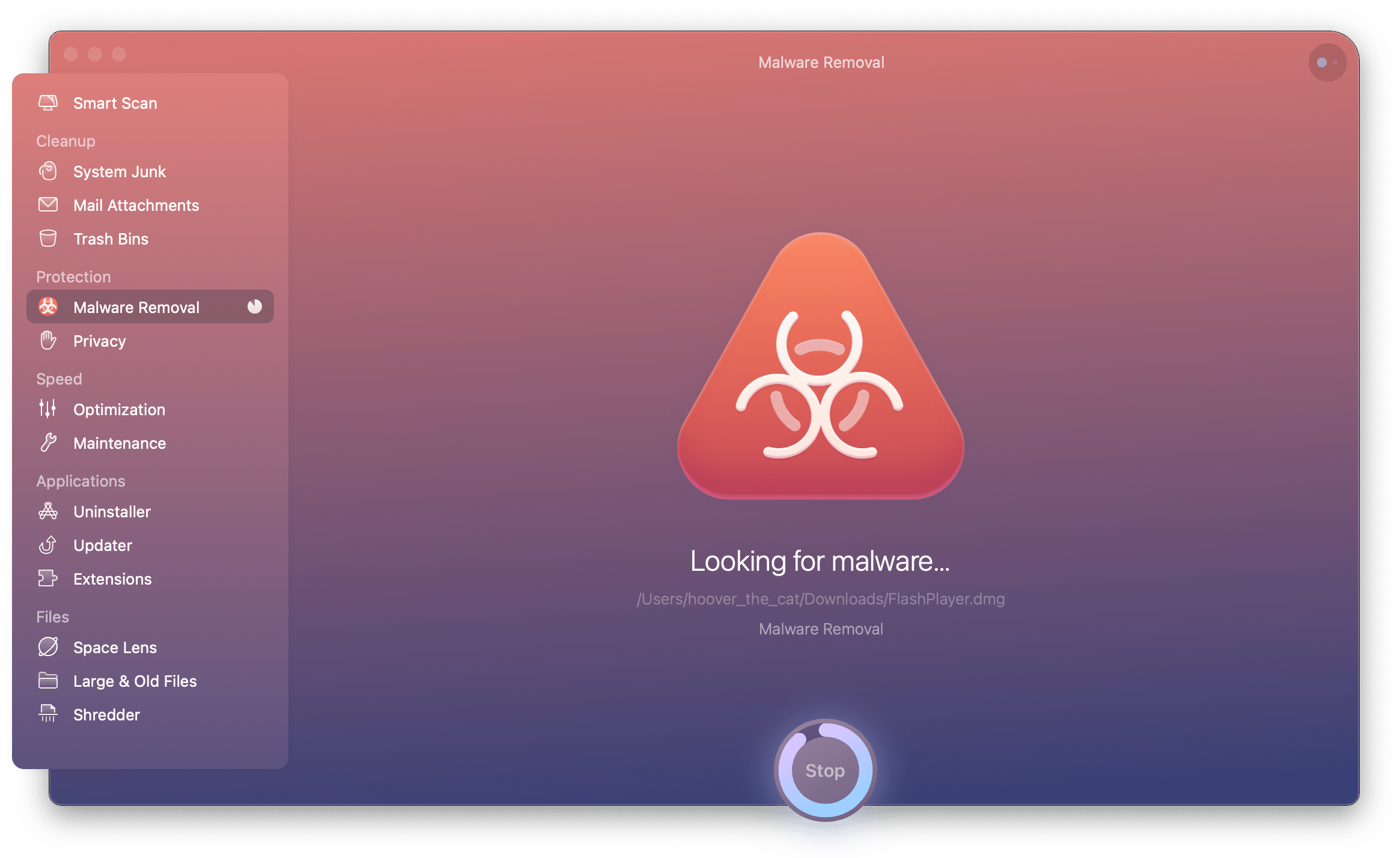 Go to Malware Removal tool and click Scan