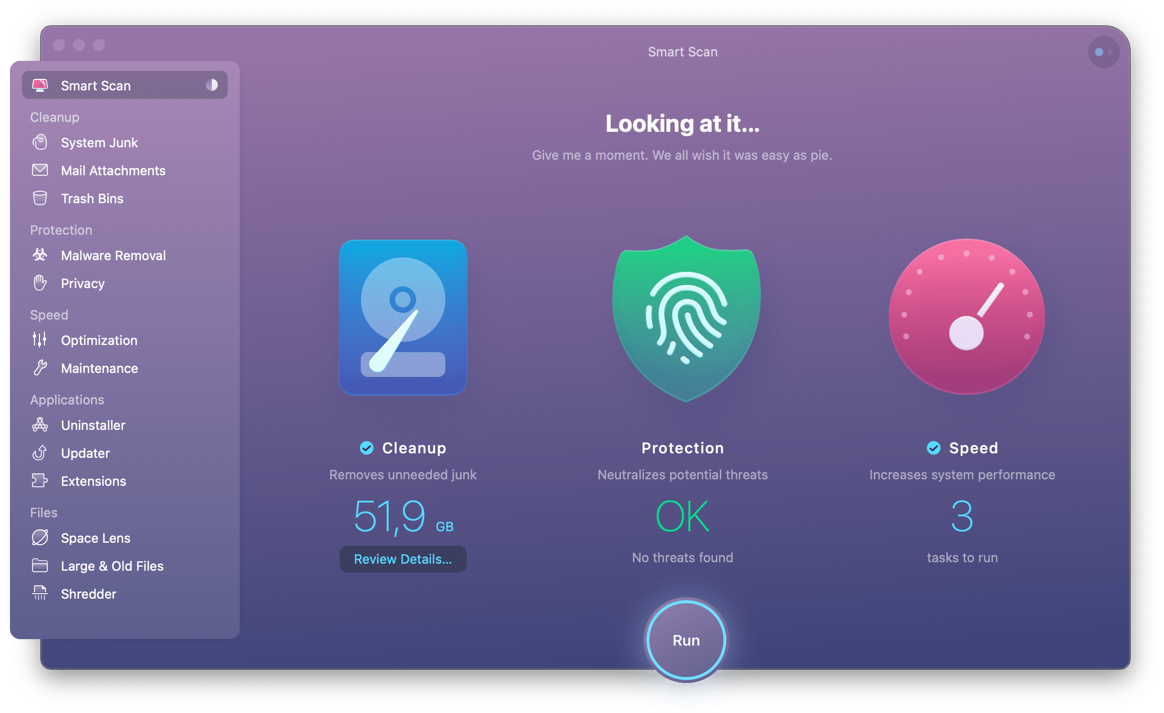 Hit Scan and wait while CleanMyMac readies items for cleaning