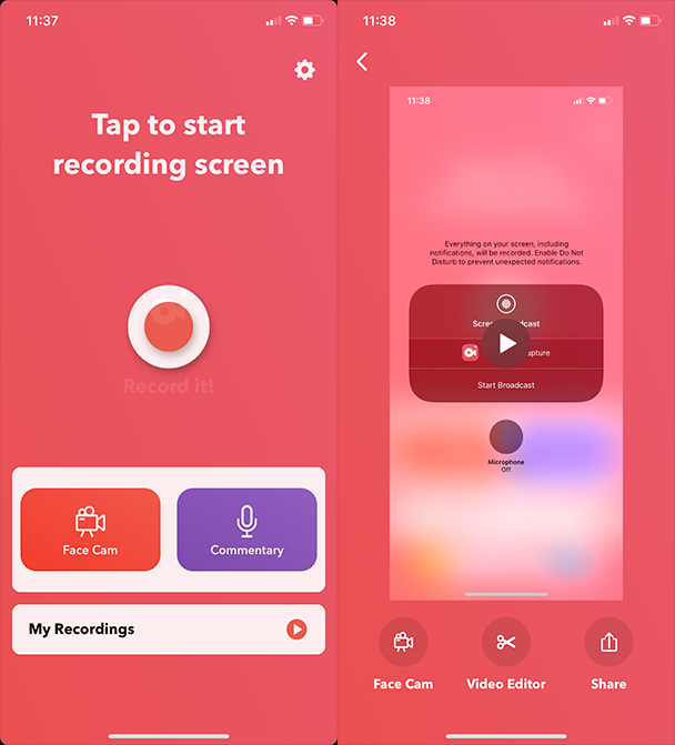 good screen recording apps for iphone