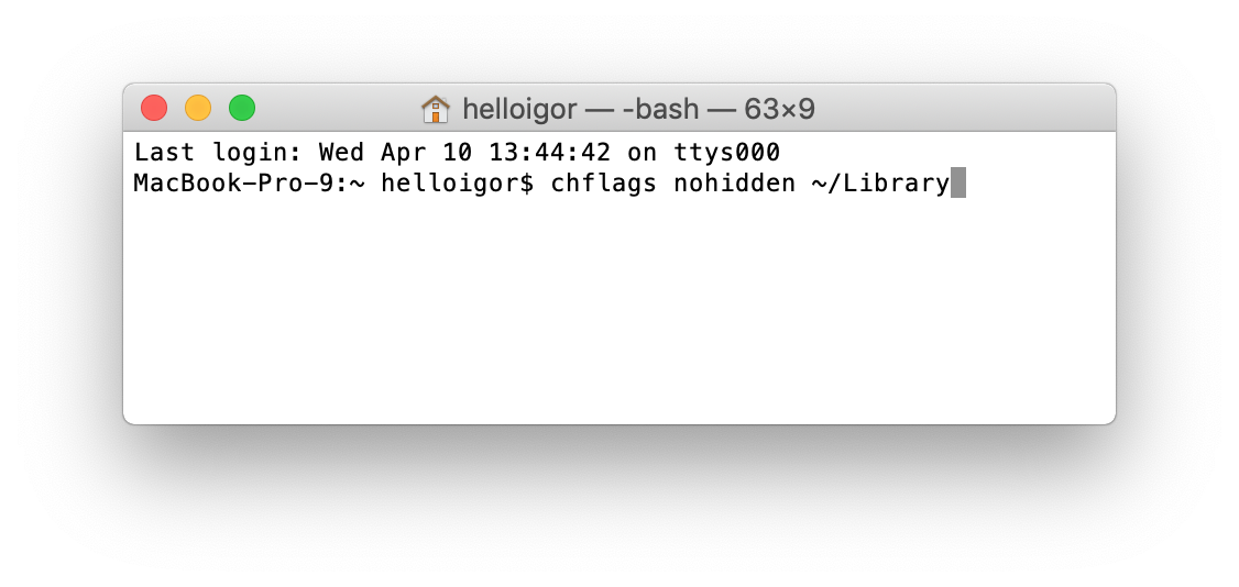 Make Library Visible Mac Terminal