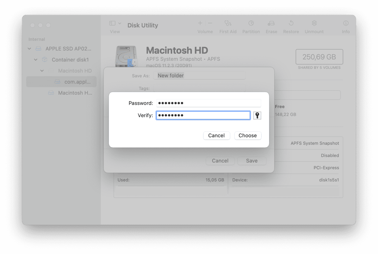 password protect folder mac