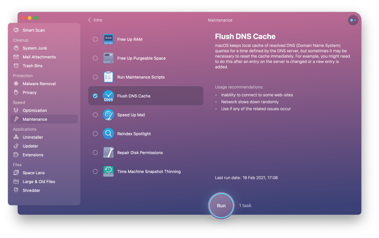 Clear DNS cache