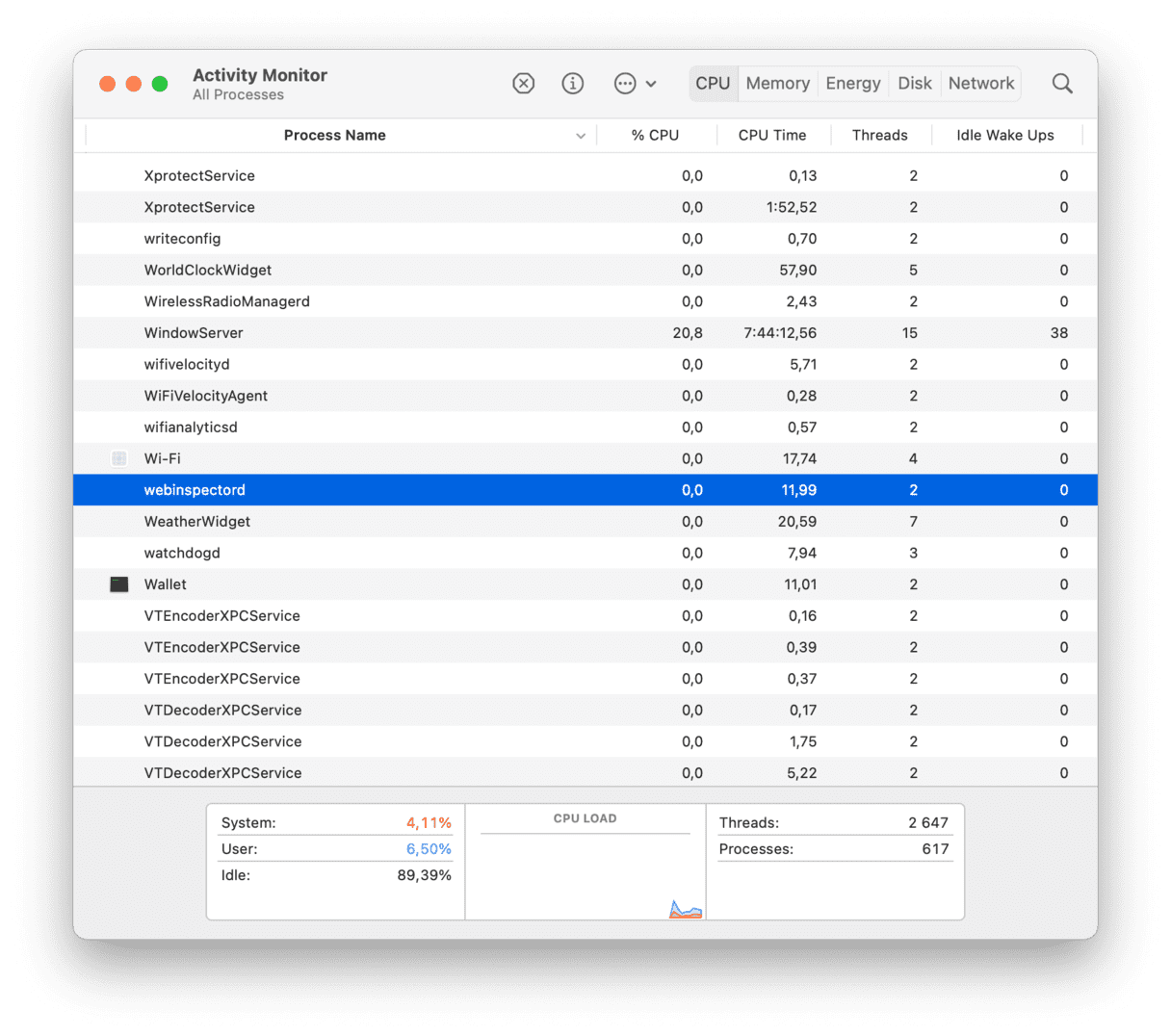 Look for any suspicious processes in Activity Monitor
