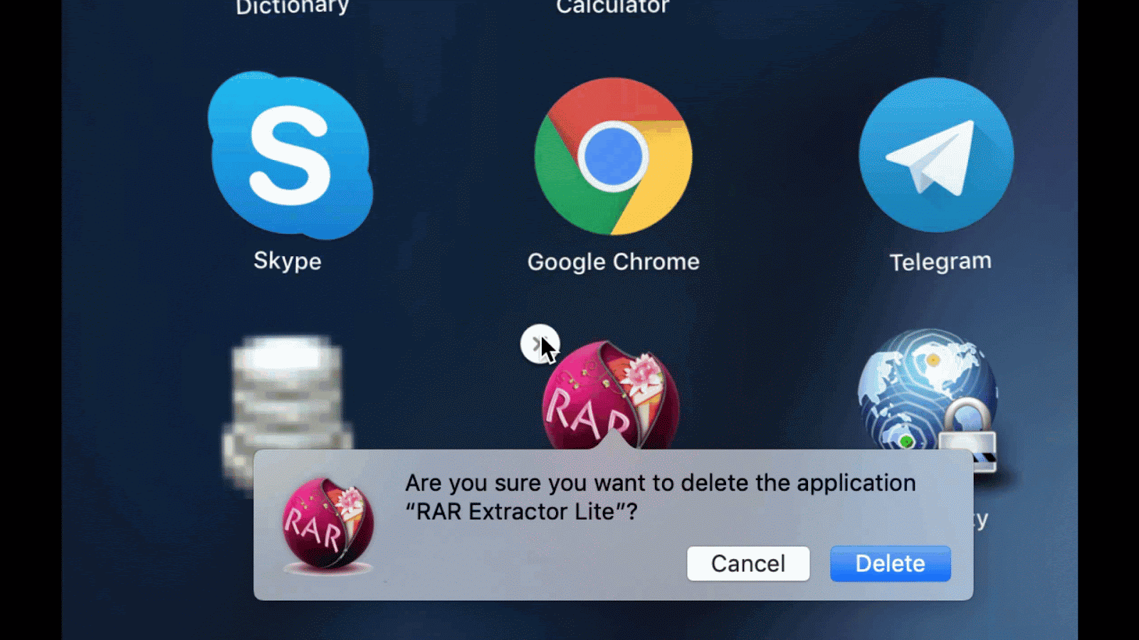 Deleting apps via Launchpad