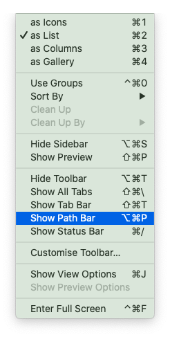 get file path in mac