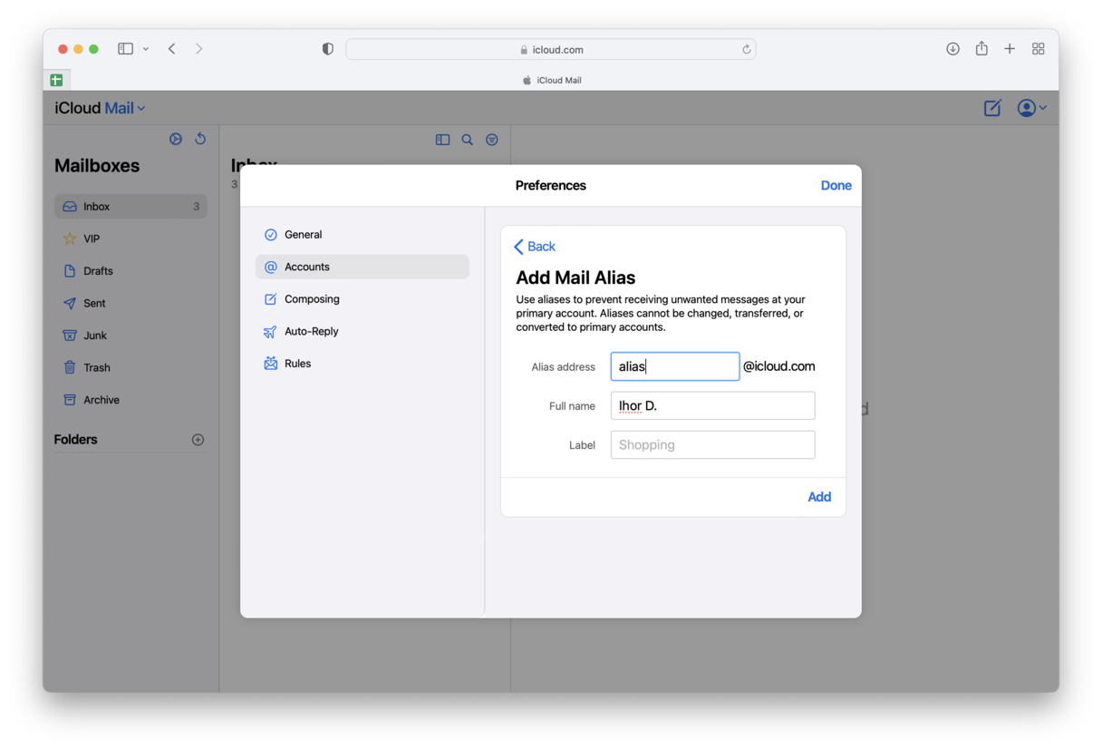 How to add an iCloud email alias and keep your email address safe