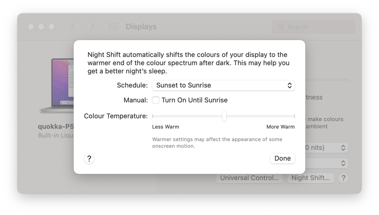 Night Shift Review (macOS)