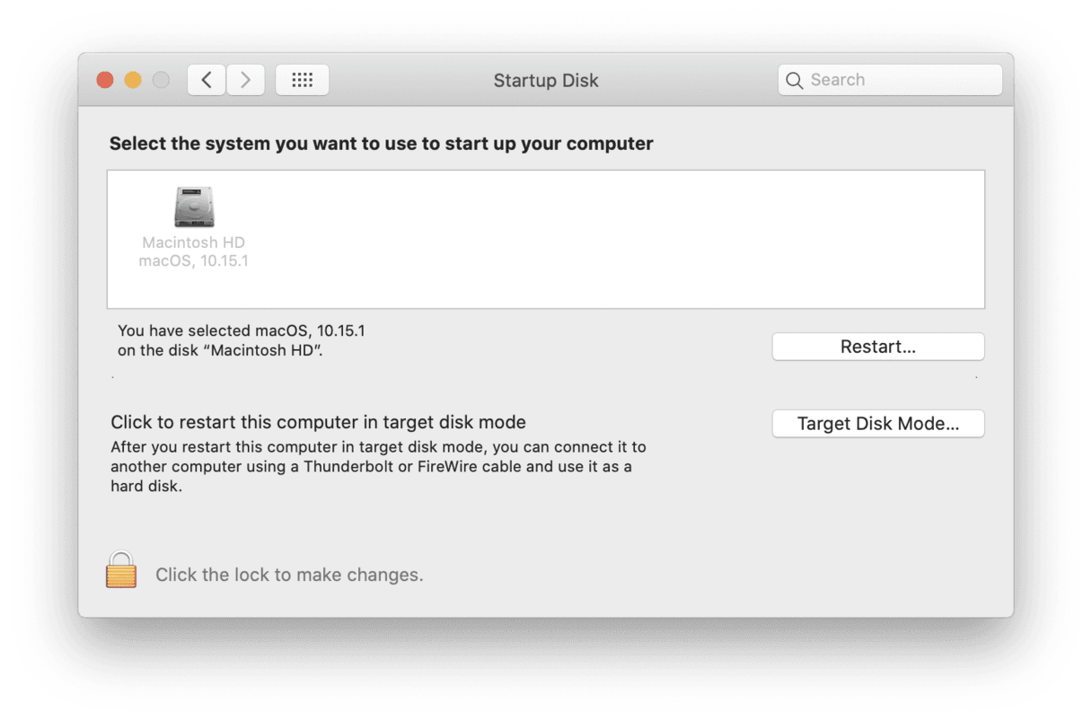 Startup Disk Full | Select the system to start up Mac