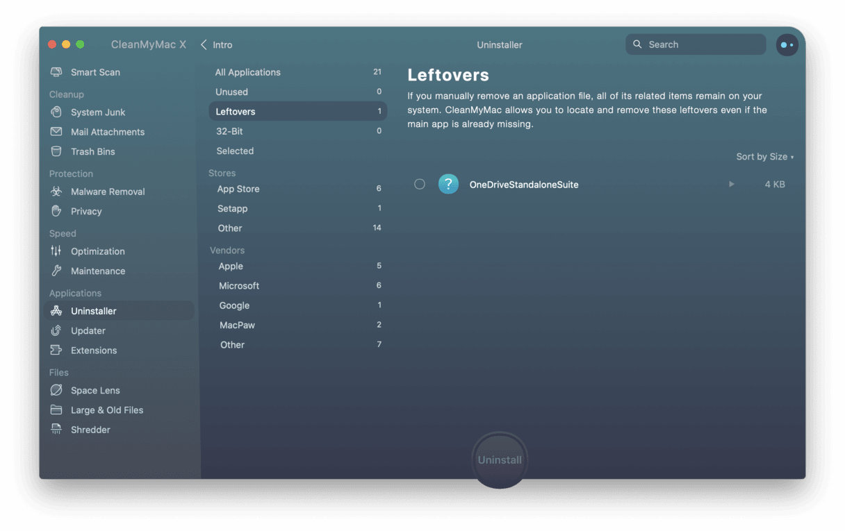 Remove leftover files after uninstalling the app Remove leftover files after uninstalling the app