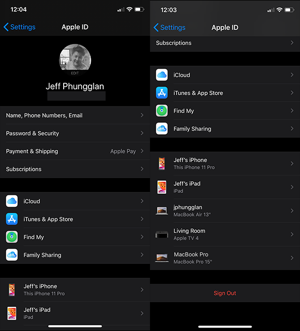 لقطات الشاشة: كيفية تسجيل الخروج الخاص بك Apple معرف على iPhone القديم