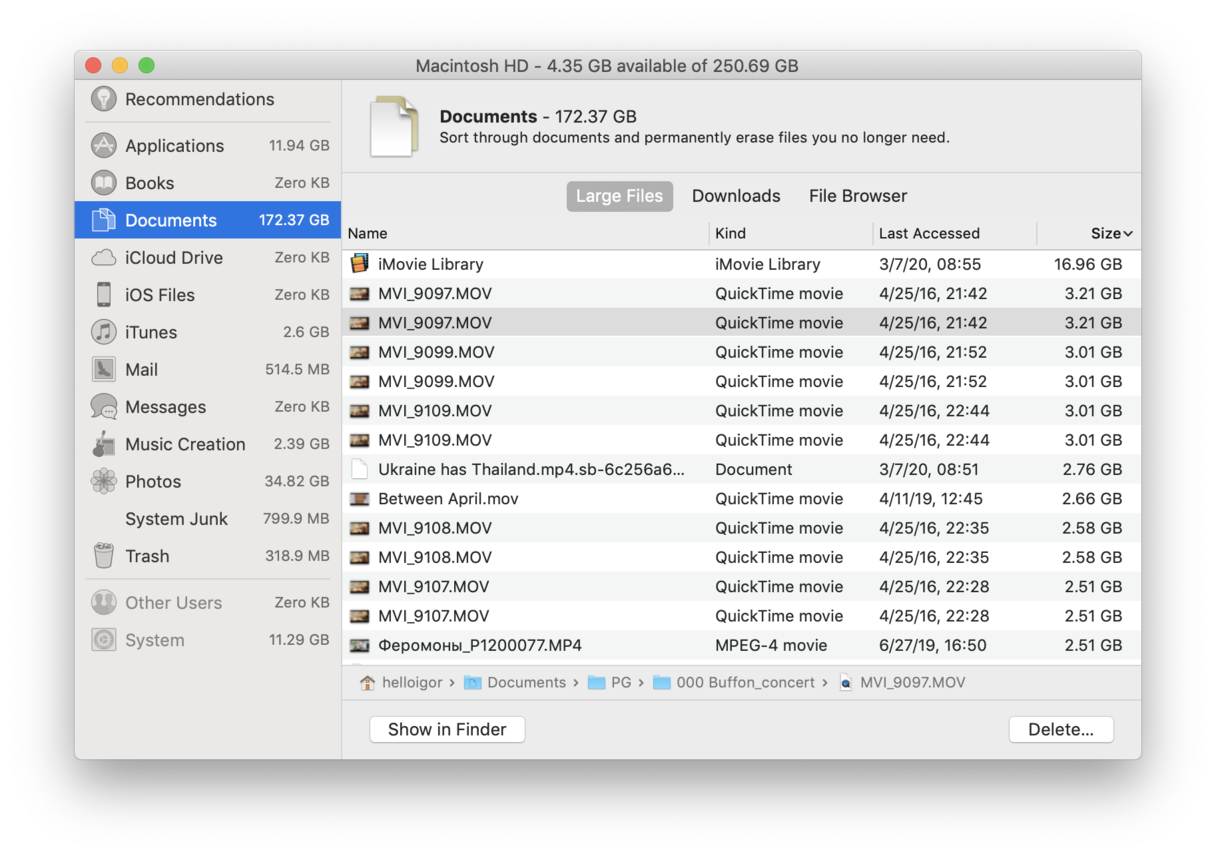 how to manage storage on macbook air 2015