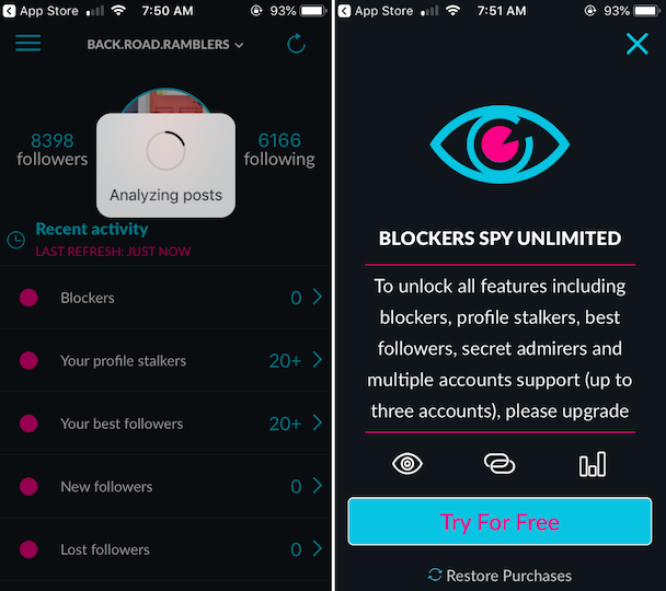 Blockers Spy ، تطبيق يظهر لك من حظرك عليه Instagram