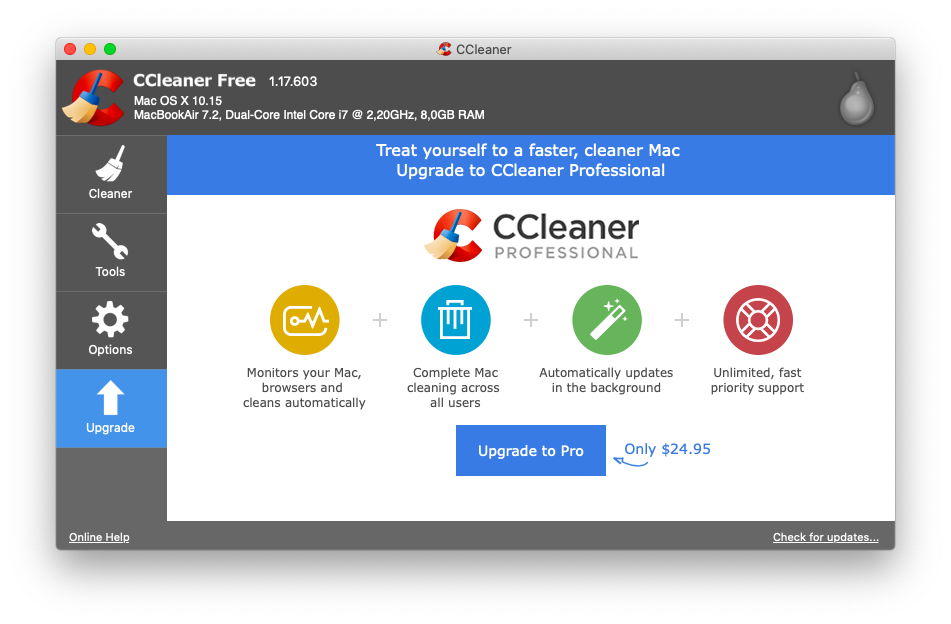 run cc cleaner tool mac