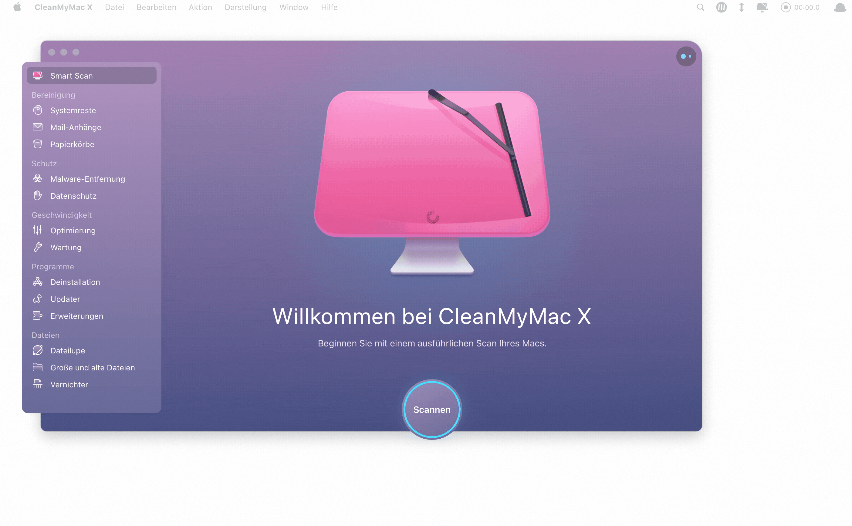 CleanMyMac X Mitteilung deaktivieren