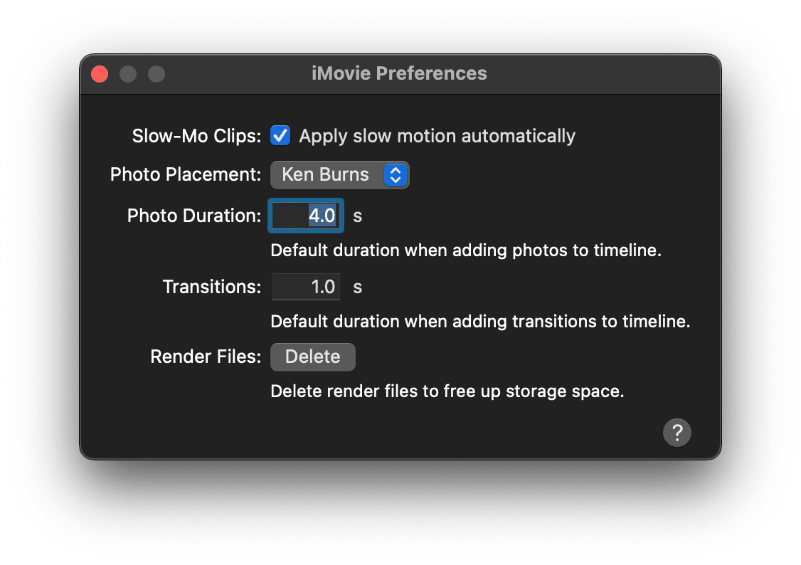 reset imovie library