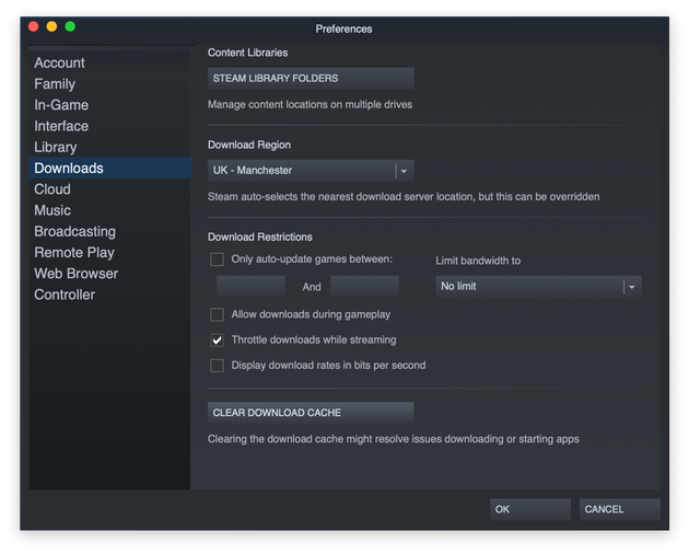 how to clear steam download cache