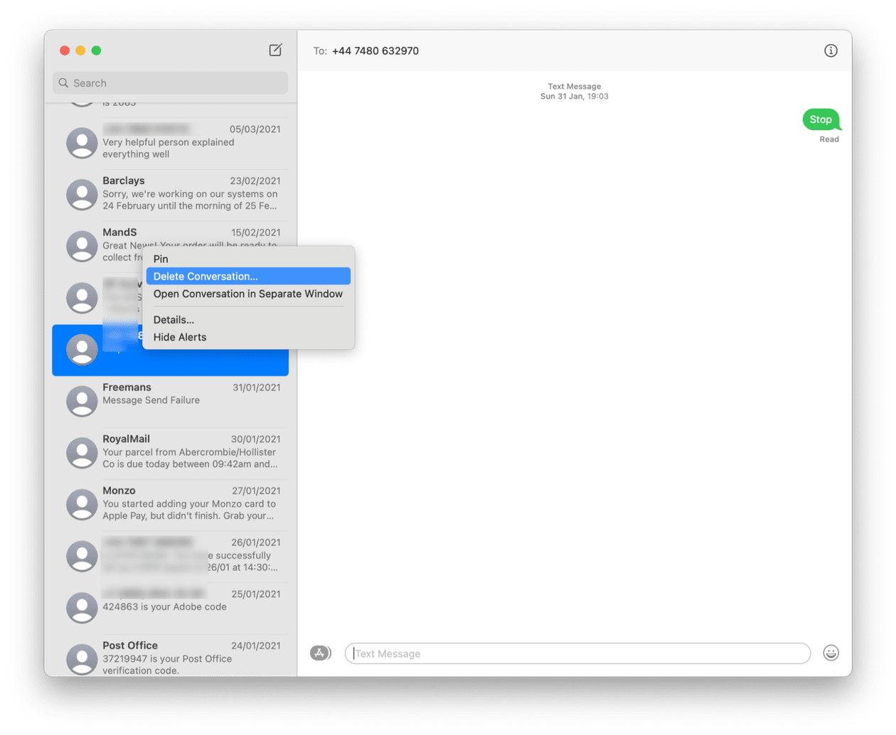 how to free up messages on a mac