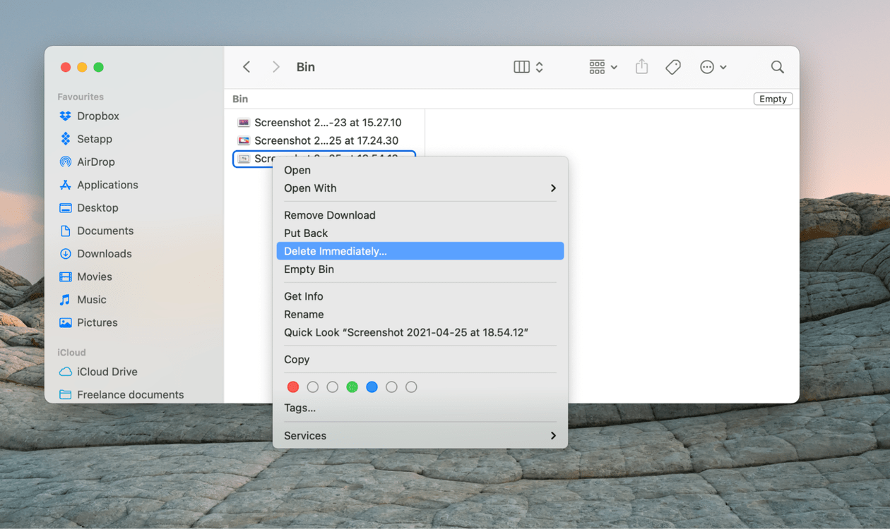 how to permanently remove files from mac