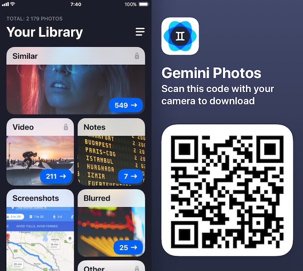 Screenshot of Gemini Photos, an app that removes unwanted non-HDR photos Screenshot of Gemini Photos, an app that removes unwanted non-HDR photos