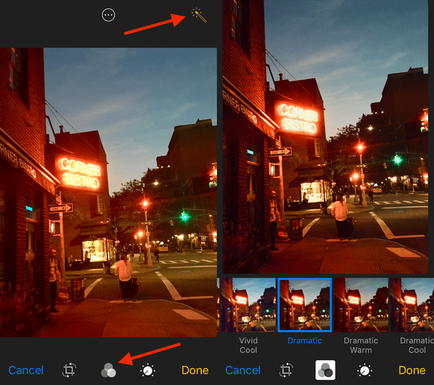 enhance photo on iPhone