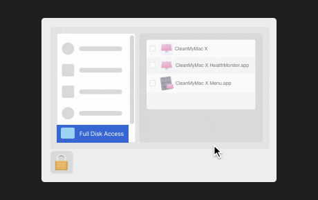 Full disk access to CleanMyMac X in macOS Mojave, Catalina, Big Sur, and Monterey