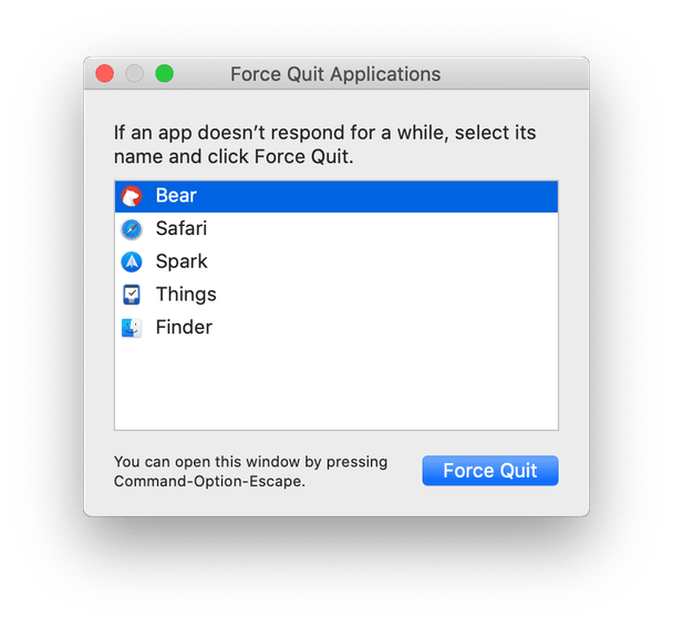 what is the command for force quit on mac