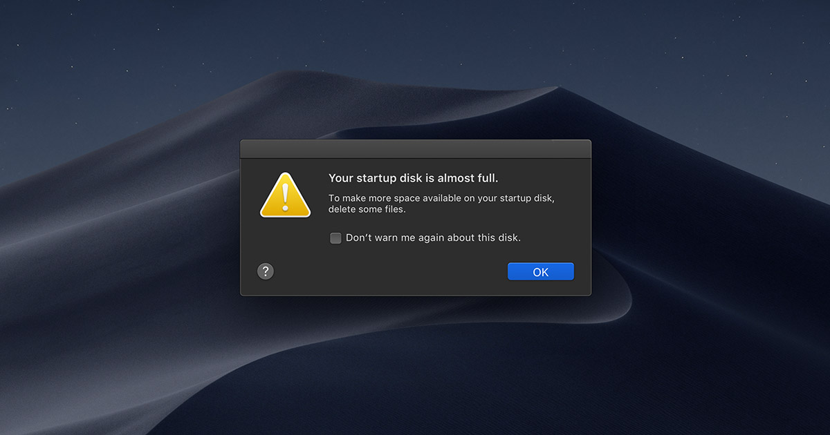 mac your disk is almost full