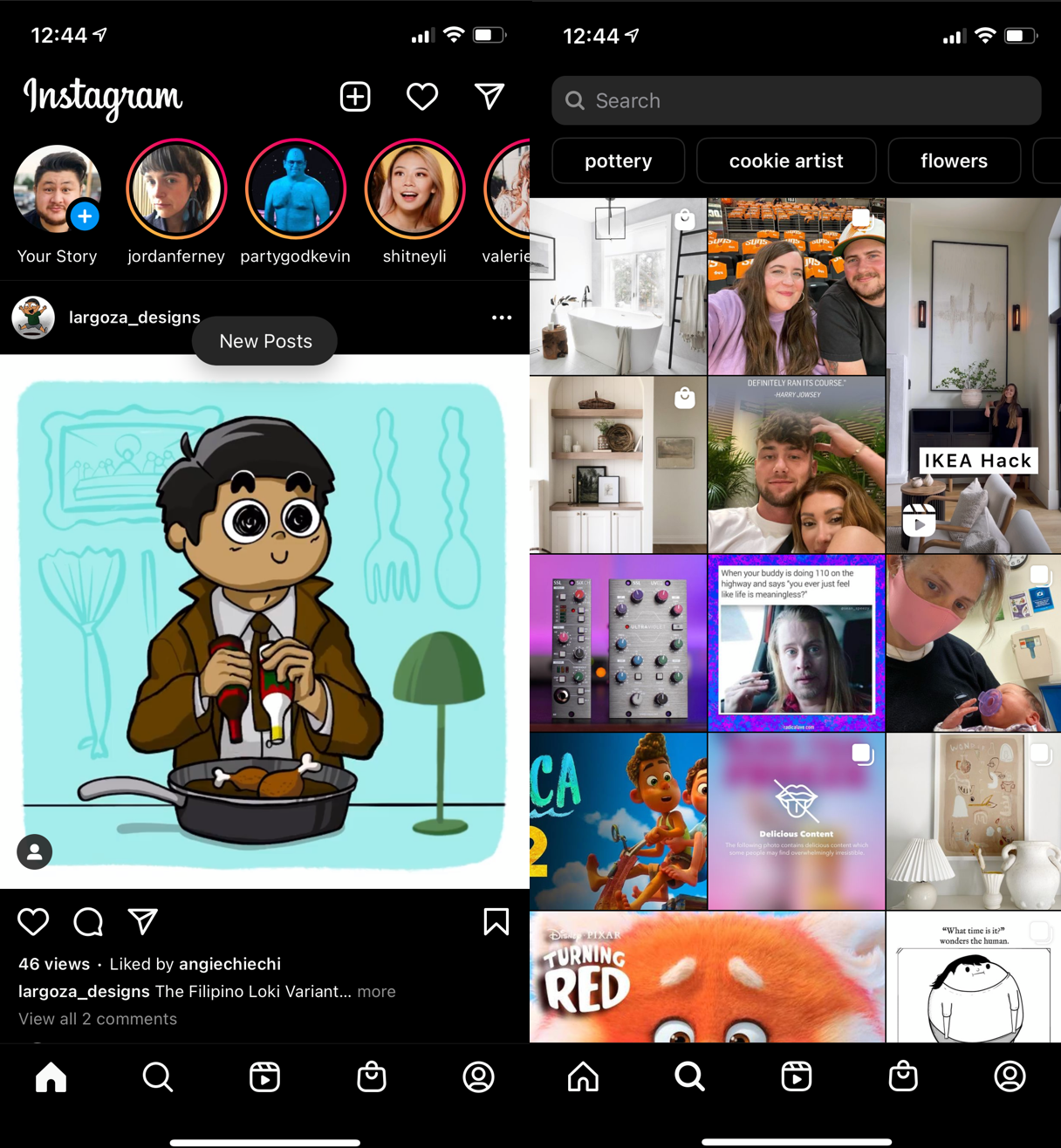 instagram application screenshots