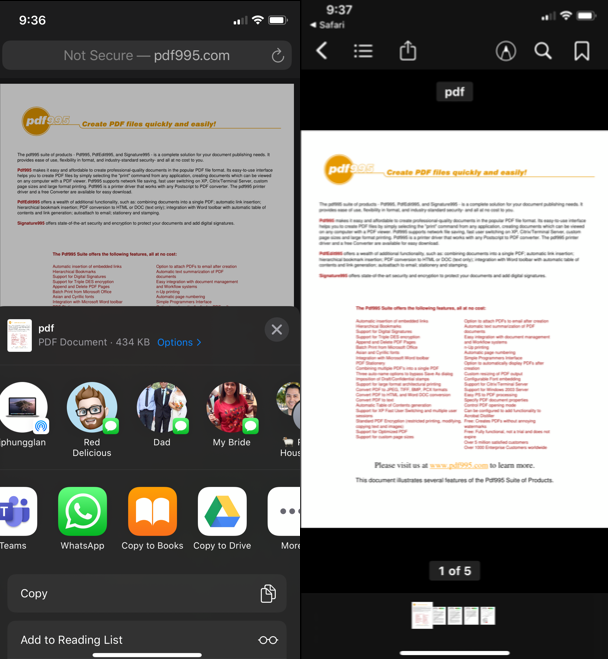 how to get pdf file on iphone