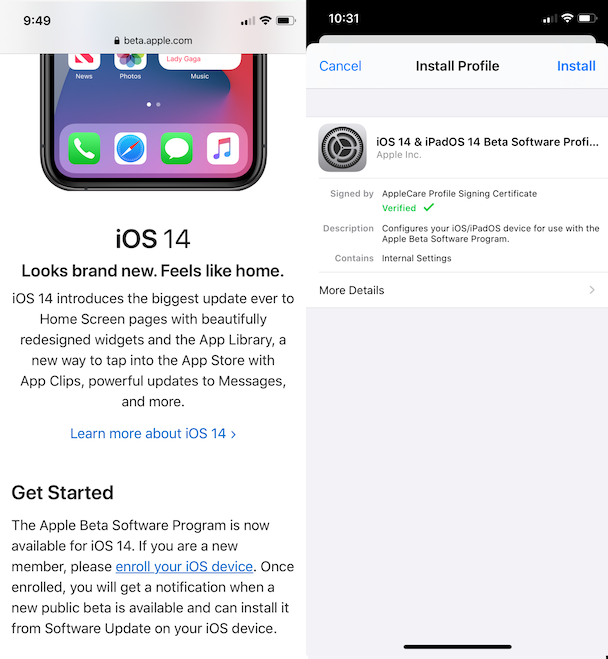 ios 14 download profile