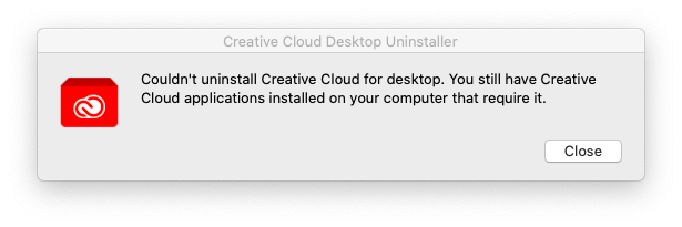 how to remove adobe creative cloud keep getting error