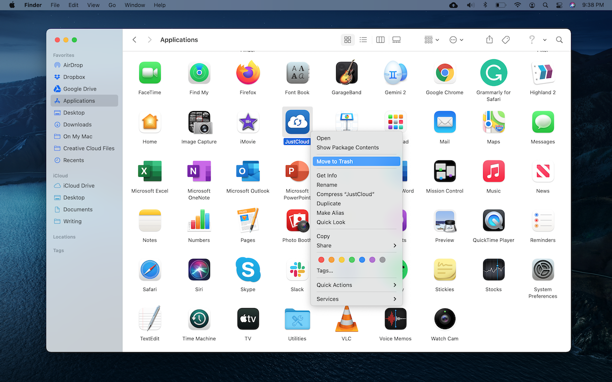 How to remove JustCloud from my Mac manually