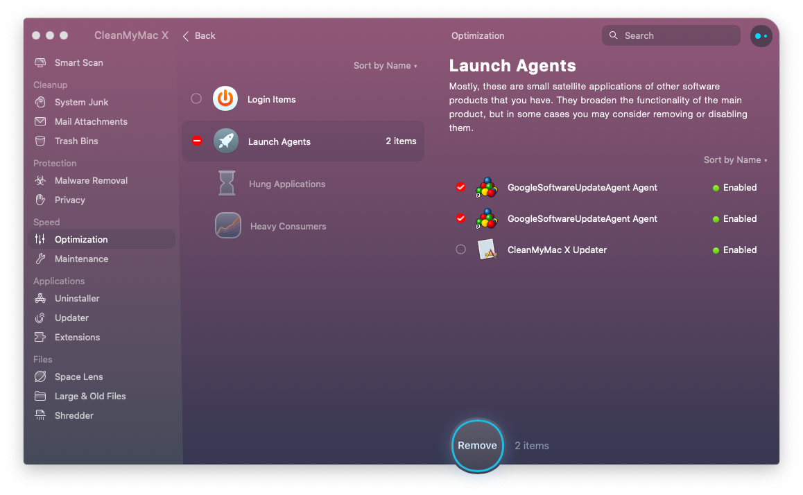 Launch Agents in Optimization module